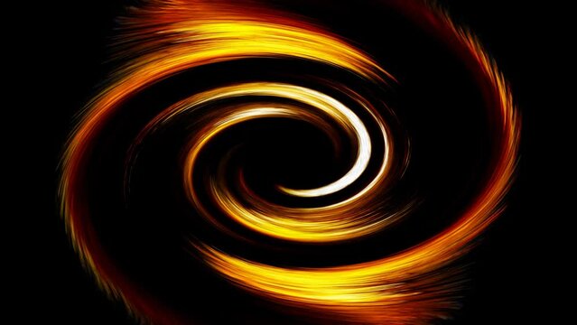 Beautiful abstract fiery circle on a black background. Loop Animation