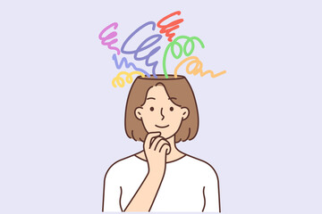 Chaos in girl head and hurricane of thoughts.