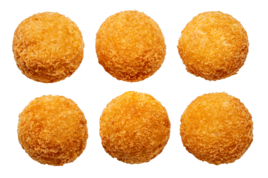 Crispy Cheese ballon white background, Cheese ball or cheesy puffs in paper bucket on white PNG file.