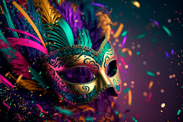 Carnival party festival mask, Brazilian celebration