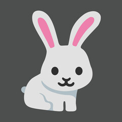 Rabbit vector icon. Isolated spring, Easter, magic, bunny ears, rabbit-based character sign design. 