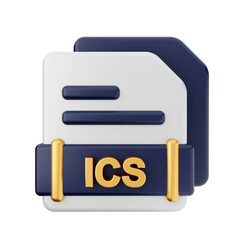 3d file type format ics icon illustration