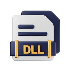 3d file type format dll icon illustration