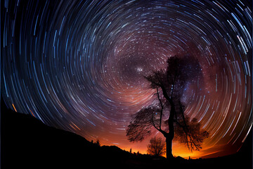 Fototapeta premium Astrophotography, Long exposure, sky, stars