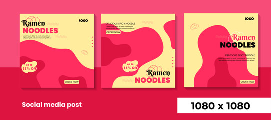 Ramen noodles restaurant menu social media post	