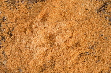 Texture and background of wood shavings in production in carpentry workshop