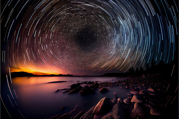 Fototapeta premium Astrophotography, Long exposure, sky, stars