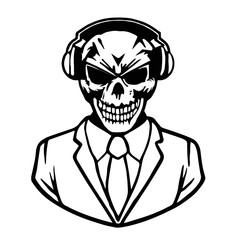 Dj Skull With Business Suit