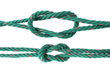 Green rope tied the knot
