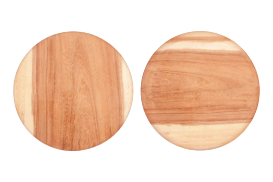 Round chopping board. Isolated on white background with clipping path