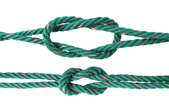 Green rope tied the knot