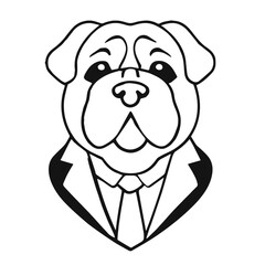 Bullmastiff with Business Suit 