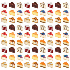 Cake dessert sweet food bakery pattern vector illustration