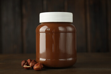 Concept of sweet food, tasty chocolate cream