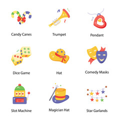 Fototapeta premium Pack of Event Flat Icons