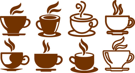 coffee cup icons set