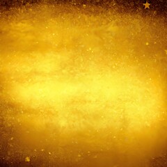 Golden background and twinkling stars. Generative AI.