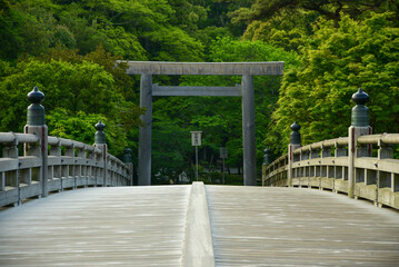 伊勢神宮の神秘的な風景