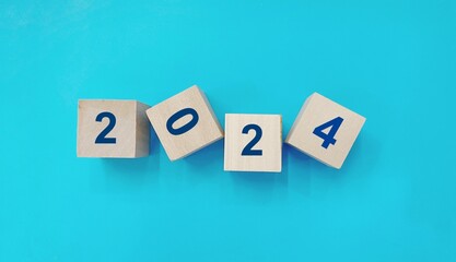 inscription on the cubes of the world, 2024 new year 