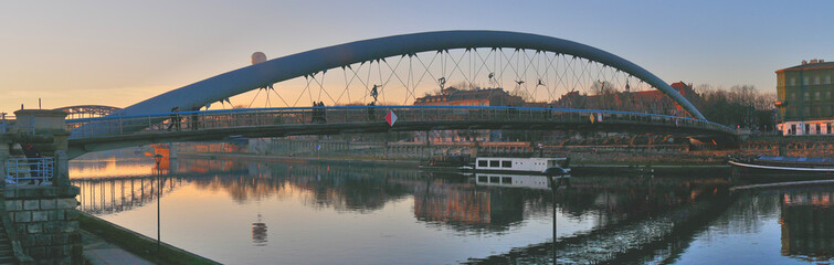 Bridge on Vistula river in Krakow, Poland