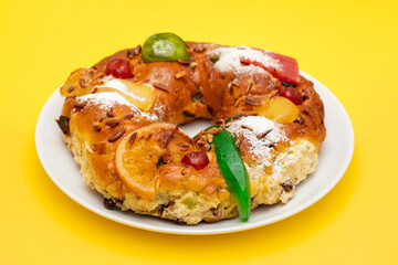 Bolo do Rei or King's Cake, Made for Christmas, typical Portuguese Christmas cake
