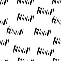 Seamless pattern with black pencil brushstrokes