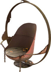Isolated PNG cutout of a rusty chair on a transparent background, ideal for photobashing,...