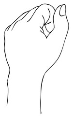 Hand Drawn Sketch of Clenched Fists Raised Up in The Air, Showing Success, Victory, Harmony or Defiance.
