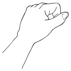 Hand Drawn Sketch of Clenched Fists Raised Up in The Air, Showing Success, Victory, Harmony or Defiance.
