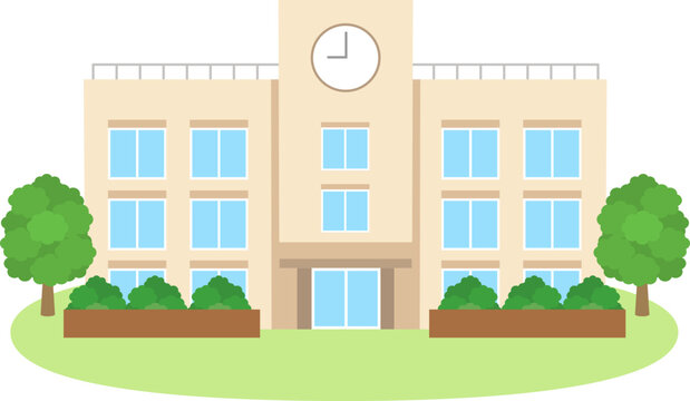 学校_校舎_ベクターイラスト