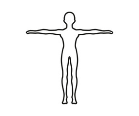 Obraz na płótnie Canvas man anatomy silhouette isolated icon