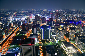 Fototapeta na wymiar ランドマークタワーから眺める横浜の美しい夜景