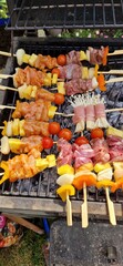 shish kebab on skewers