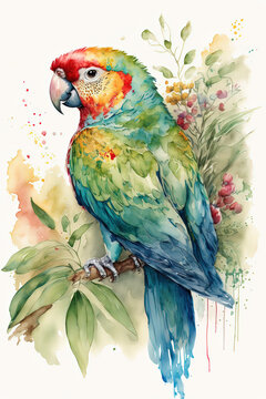 pappagallo acquerello 02