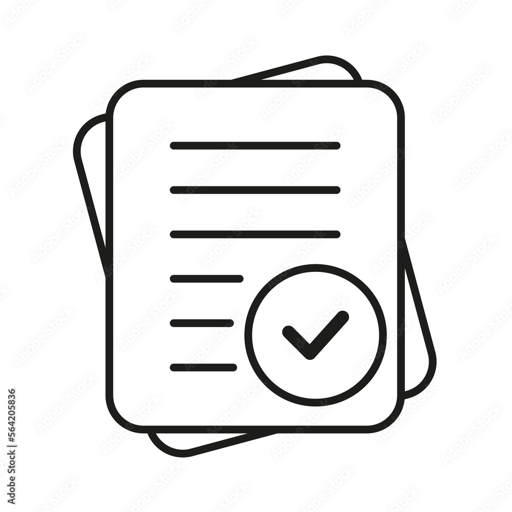 Poster questionnaire line icon. document with mark icon. complete sign or logo isolated vector illustration