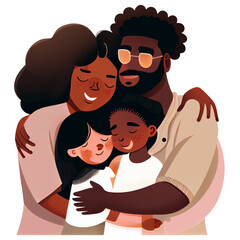 set vector illustration of two parents with their daughters
