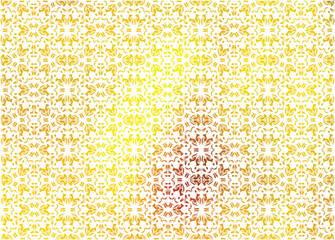 brown-yellow ornament on white background vector