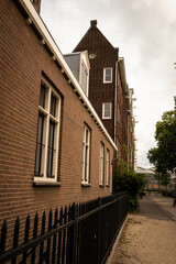 the outer wall and fence of the Portugese synagogue in jonas daniel meijerplein in Amsterdam...