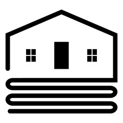 Underfloor heating house, geothermal ground source pump, system floor energy