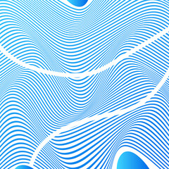 ILLUSTRATION ABSTRACT COLORFUL BLUE GRADIENT WAVY LINE PATTERN BACKGROUND. COVER DESIGN 