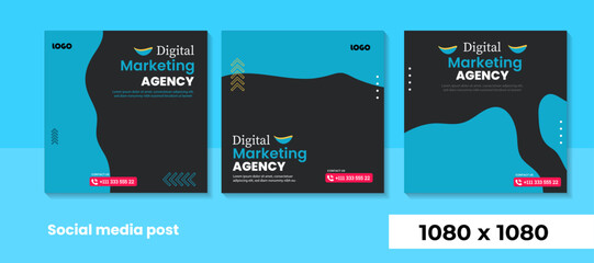 digital marketing agency social media post template	