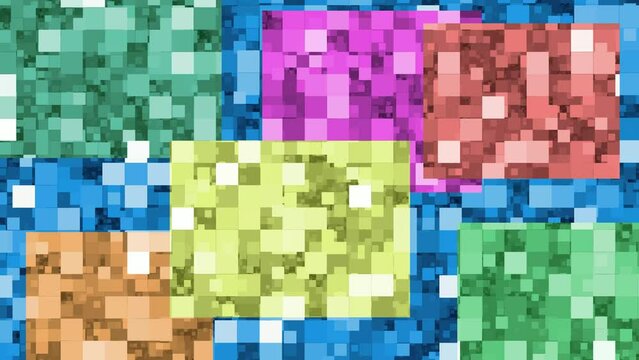 カラフルなブロックノイズのアニメーション背景