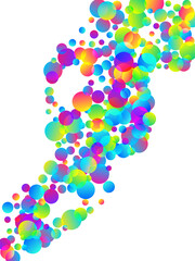 Modern falling confetti decoration vector background. Rainbow round elements carnival decor. Cracker poppers party confetti. Prize event decoration illustration. Happy mood.