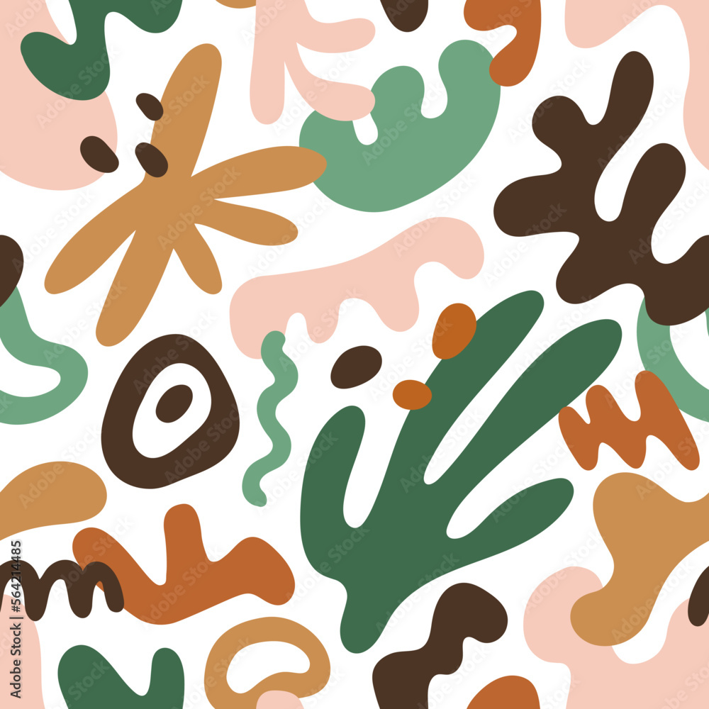Leinwandbilder abstract seamless pattern with creative elements. modern texture design, random chaotic wavy shapes,