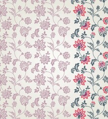 wedding card design, traditional paisley floral pattern , royal India	