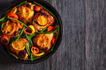 honey mustard lemon chicken thighs with veggies