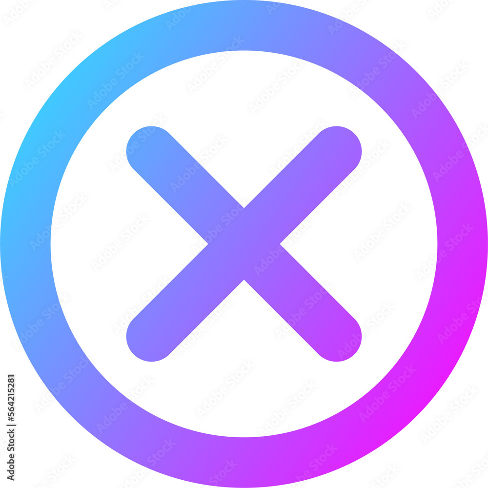 Poster cross mark symbol in gradient colors. cross mark signs button.