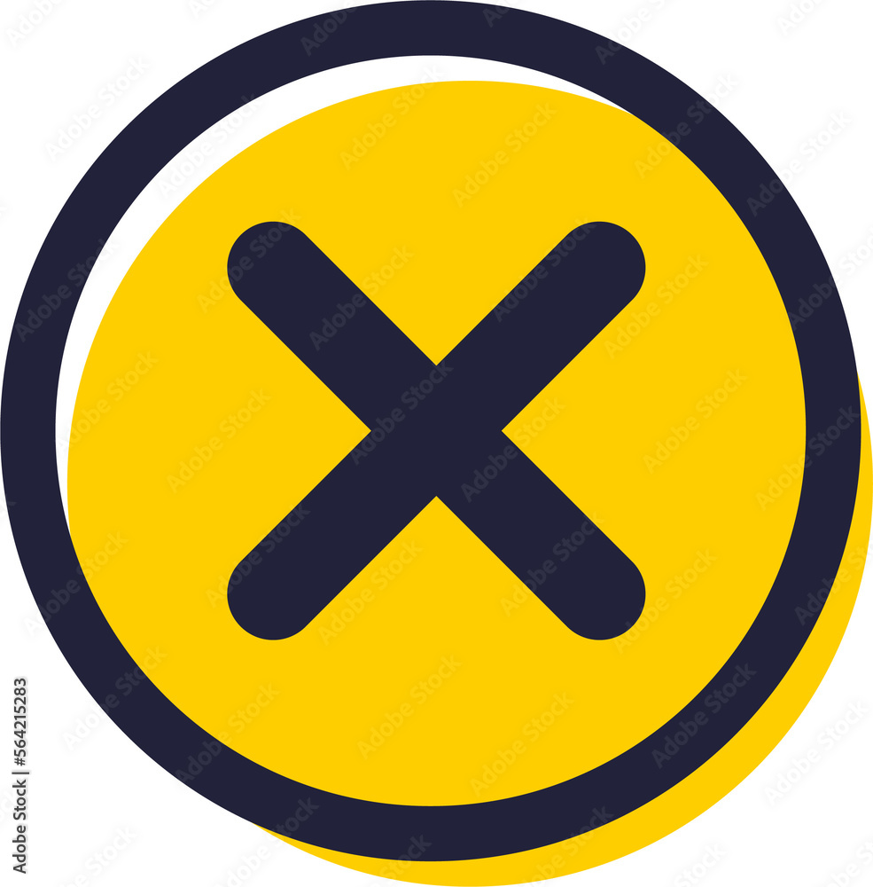 Aufkleber cross mark symbol in flat design style. cross mark signs button.