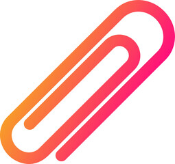 Paper clip icon in gradient colors. Attachement signs illustration.