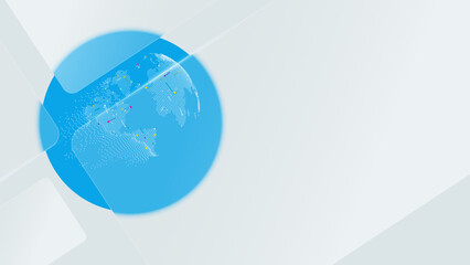 World map on glassmorphism transparent frame background